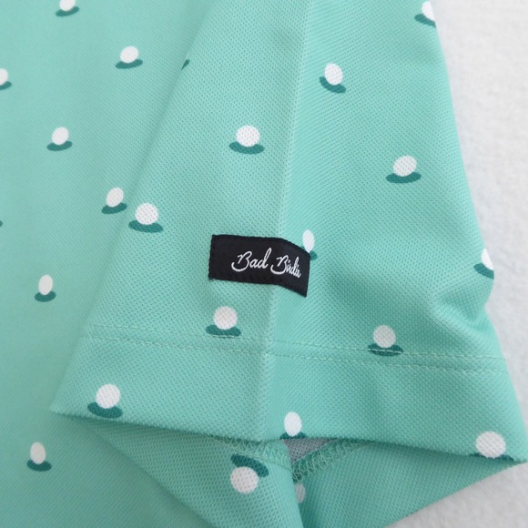 Bad Birdie Men's Pique Polo Aim Point Dusty Jade Green Golf Shirt Size Small - Picture 4 of 10